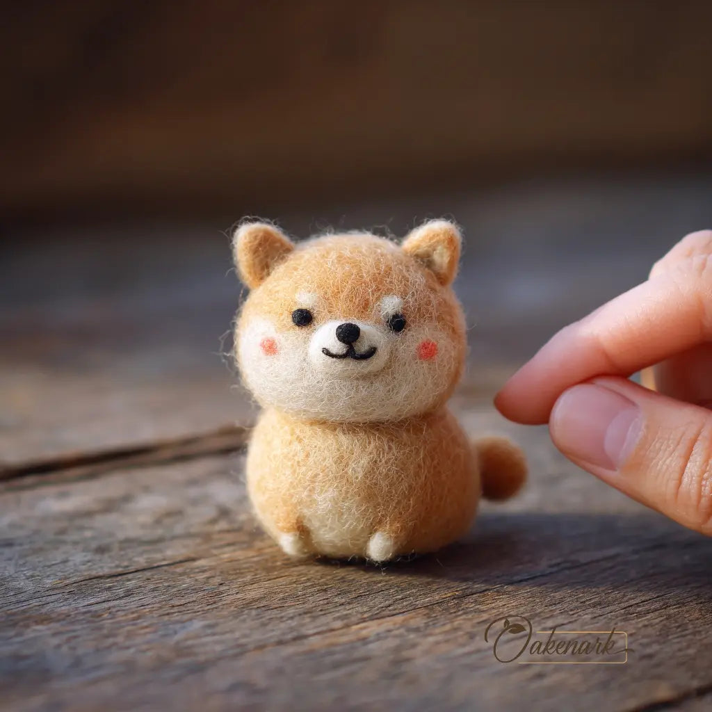Felt Chubby Shiba Inu Dog Figurine