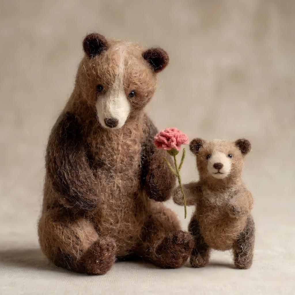 Everlasting Felted Bear & Cub: A Gift of Love