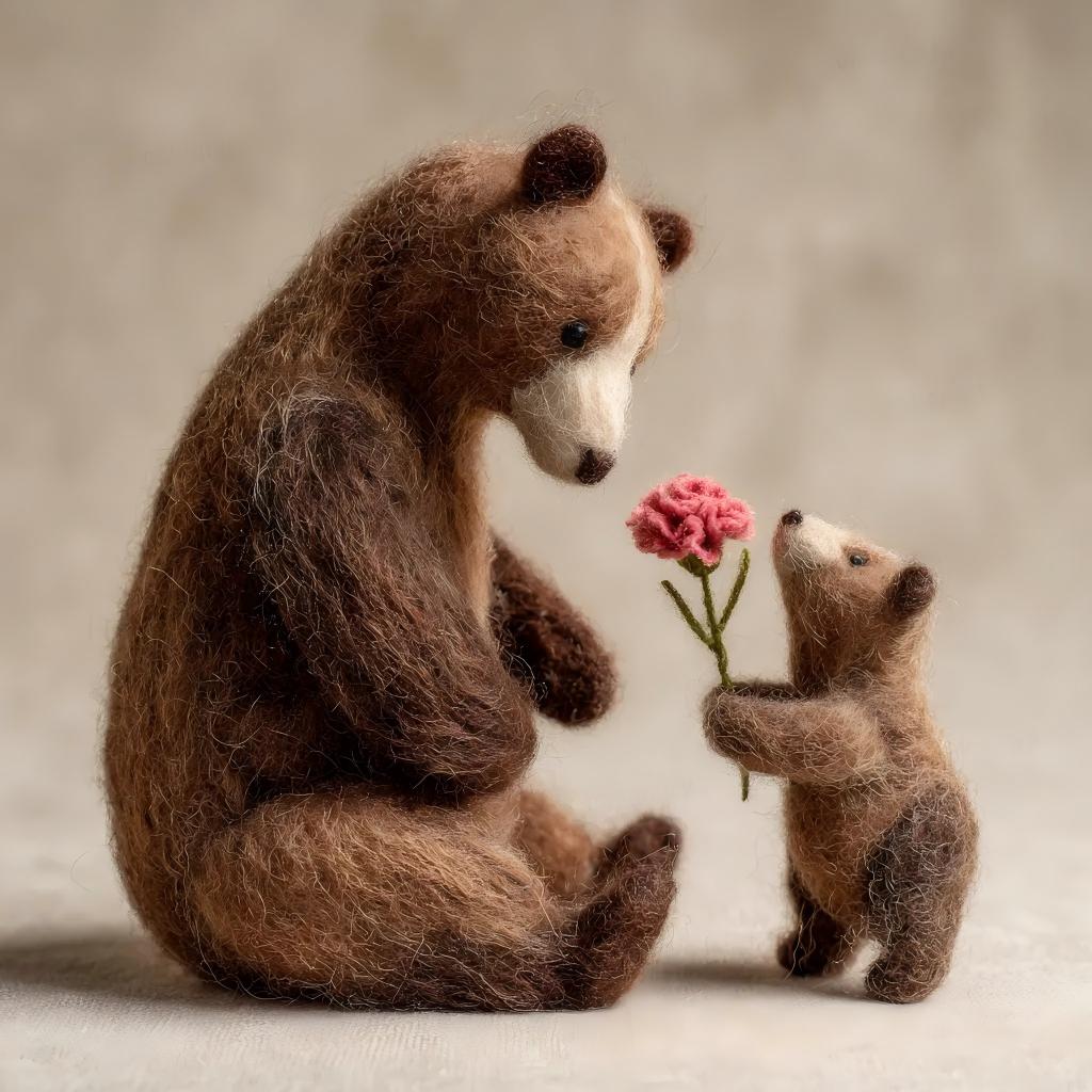 Everlasting Felted Bear & Cub: A Gift of Love