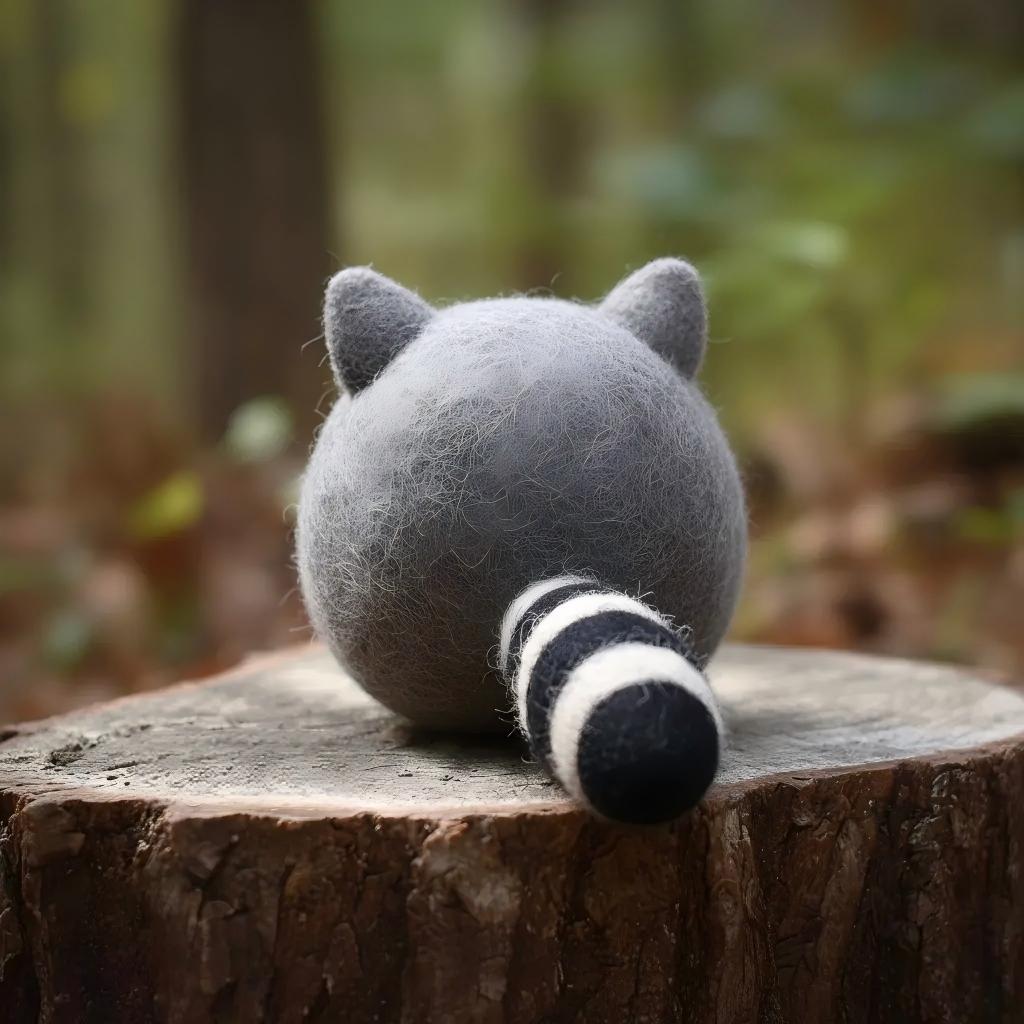 Felt Chubby Raccoon Forest Decorative Figurine