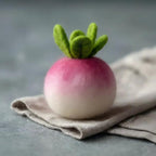 Felt Smiling Pink Radish Garden Figurine