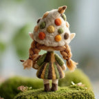 Handcrafted Wool Felt Artist Elf Girl Figurine