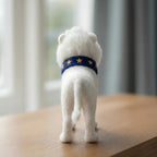 Handcrafted Felt White Lion with Star Collar