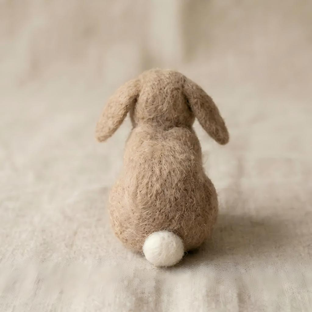 Handcrafted Wool Felt Lop Eared Bunny Figurine