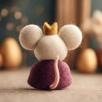 Felt Royal Mouse Prince with Crown and Ruff Collar