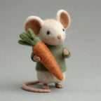 Handcrafted Felt Mouse Set with Sweaters & Carrots