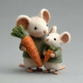 Handcrafted Felt Mouse Set with Sweaters & Carrots