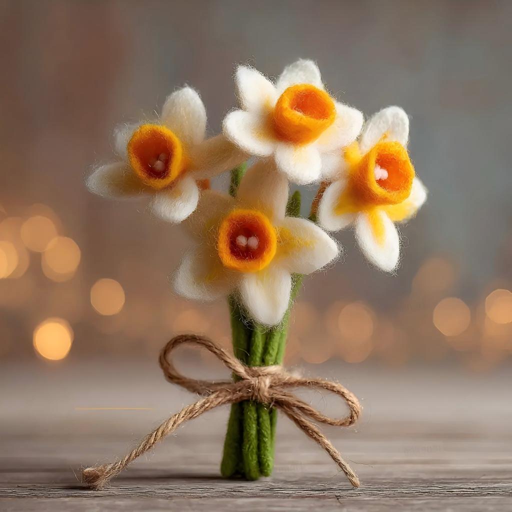 Everlasting Felted Daffodil Bouquet