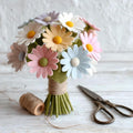 Everlasting Felted Pastel Daisy Bouquet