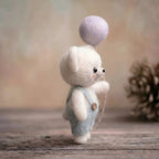 Handcrafted Felt Little Dreamer Bear with Balloon Desk Figurine