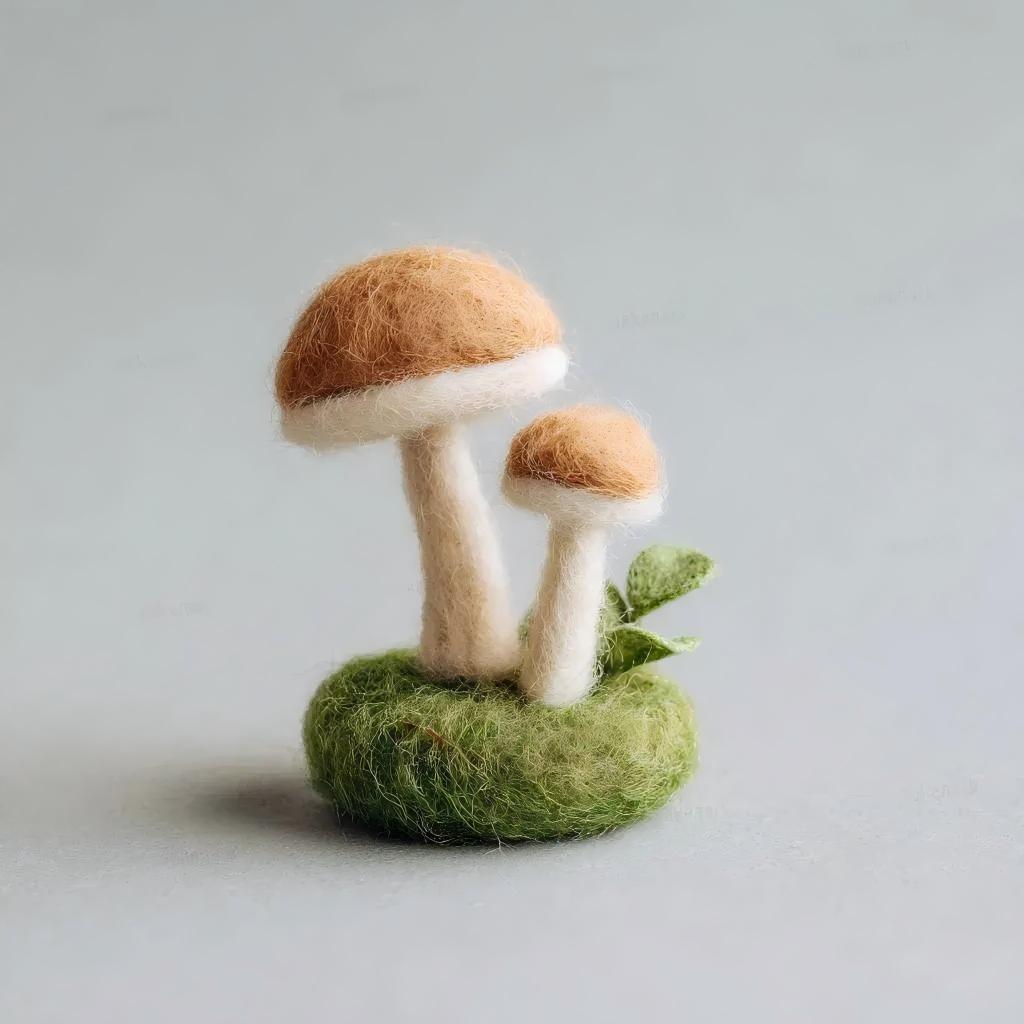 Felt Woodland Mushroom Decorative Figurine